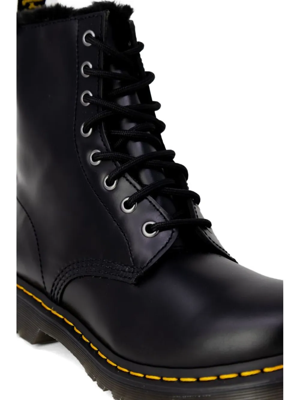Dr Martens 1460 Serena faux-fur-trim combat boots Zwart