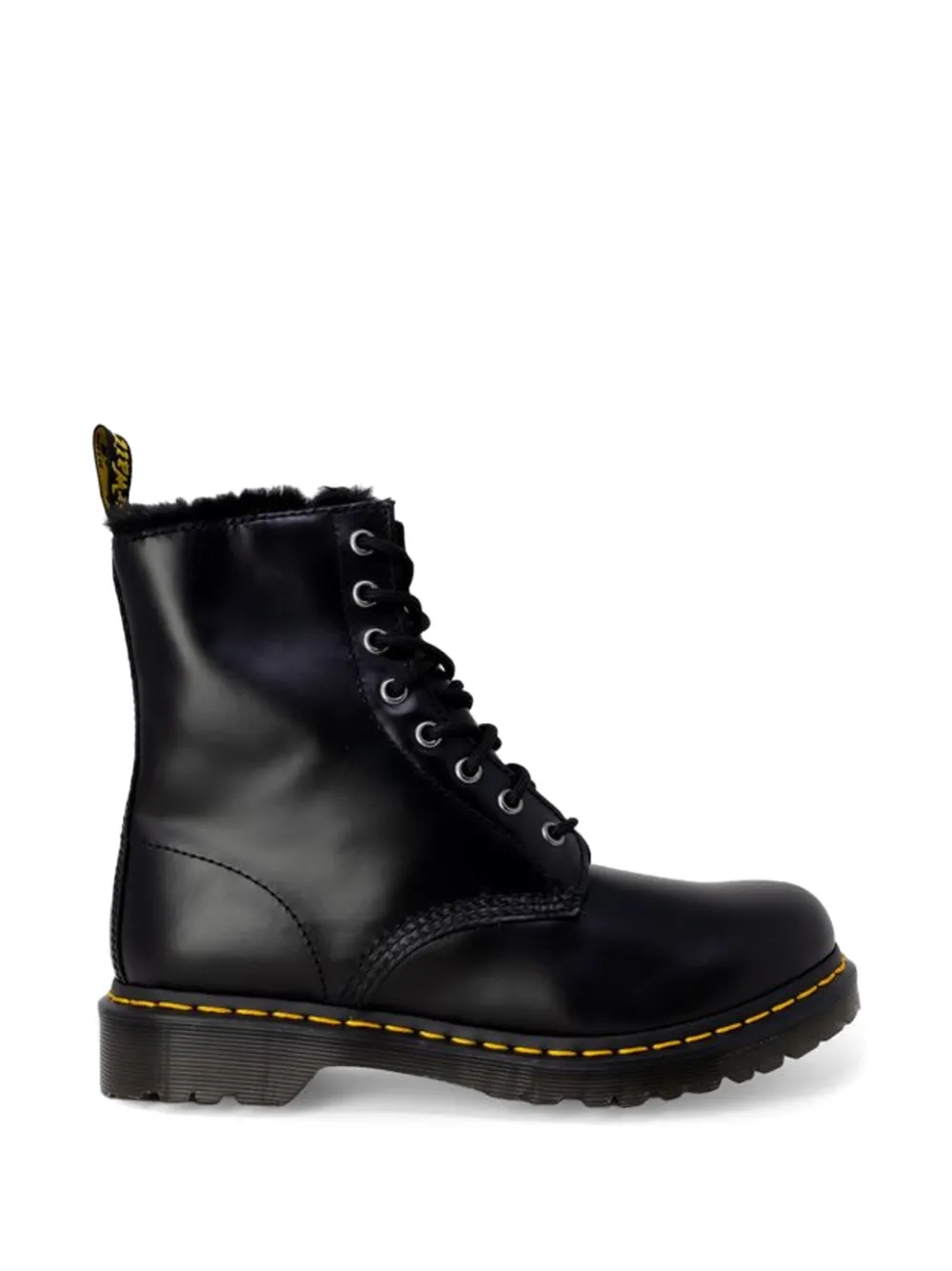 Dr Martens 1460 Serena faux-fur-trim combat boots Zwart