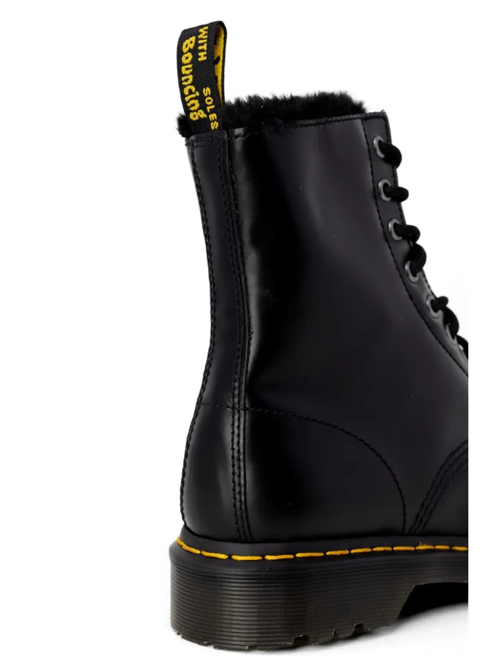Dr Martens 1460 Serena faux-fur-trim combat boots Zwart