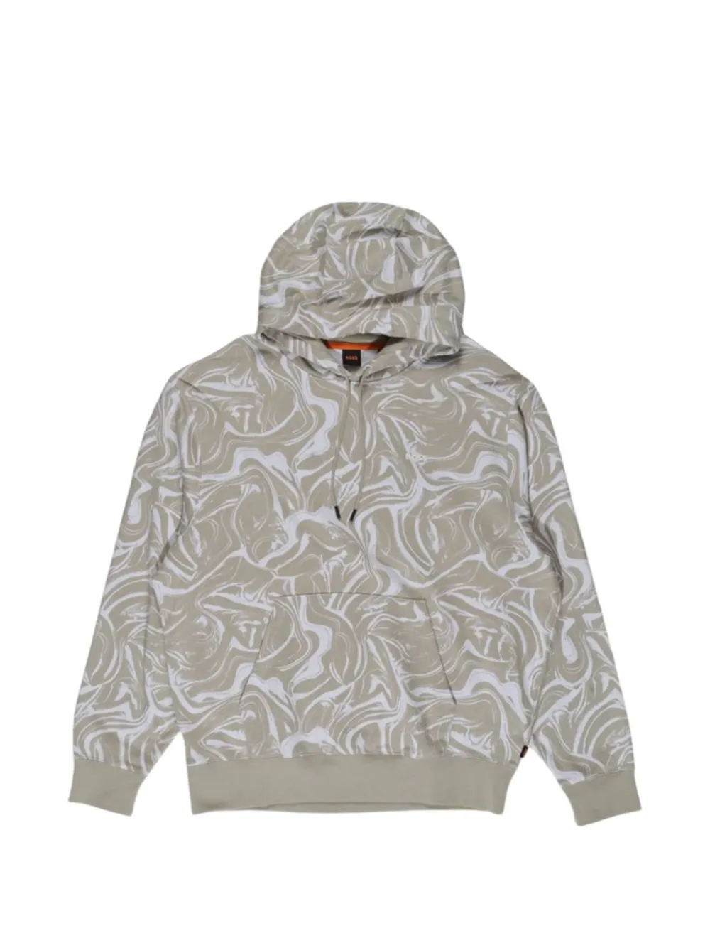 BOSS marble-print hoodie - Neutrals