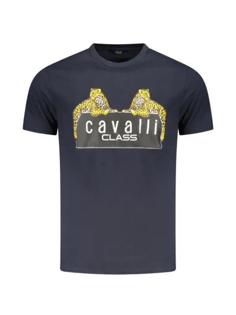 Cavalli Class leopard-print cotton T-shirt