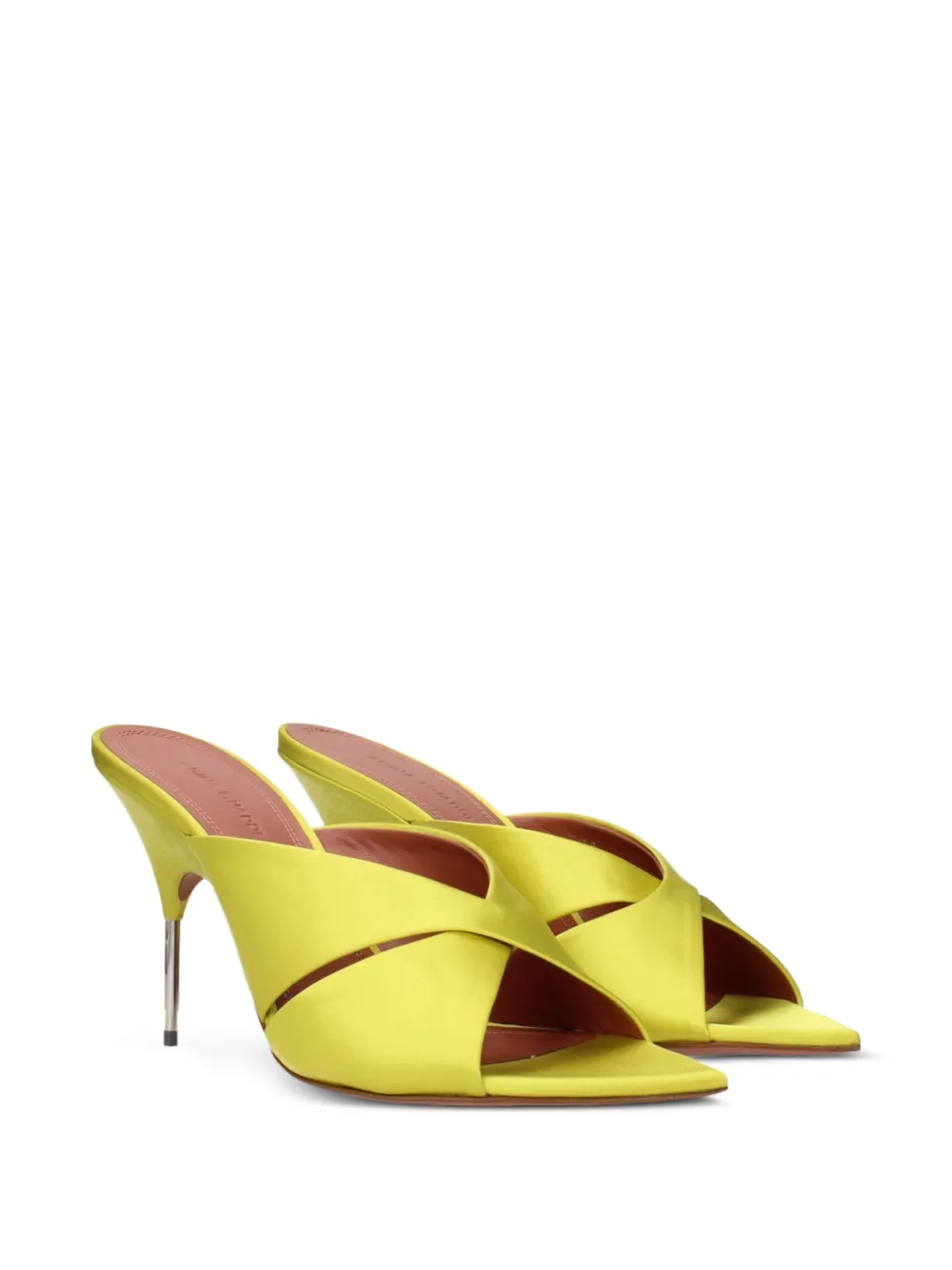 Amina Muaddi crossover-strap pointed-toe sandals Geel