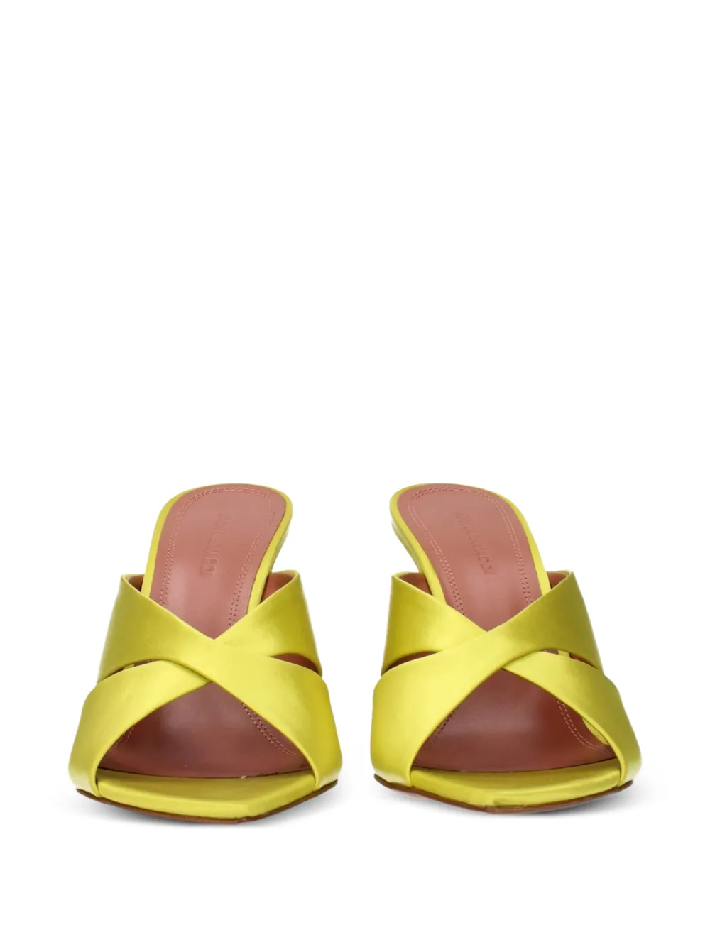 Amina Muaddi crossover-strap pointed-toe sandals Geel