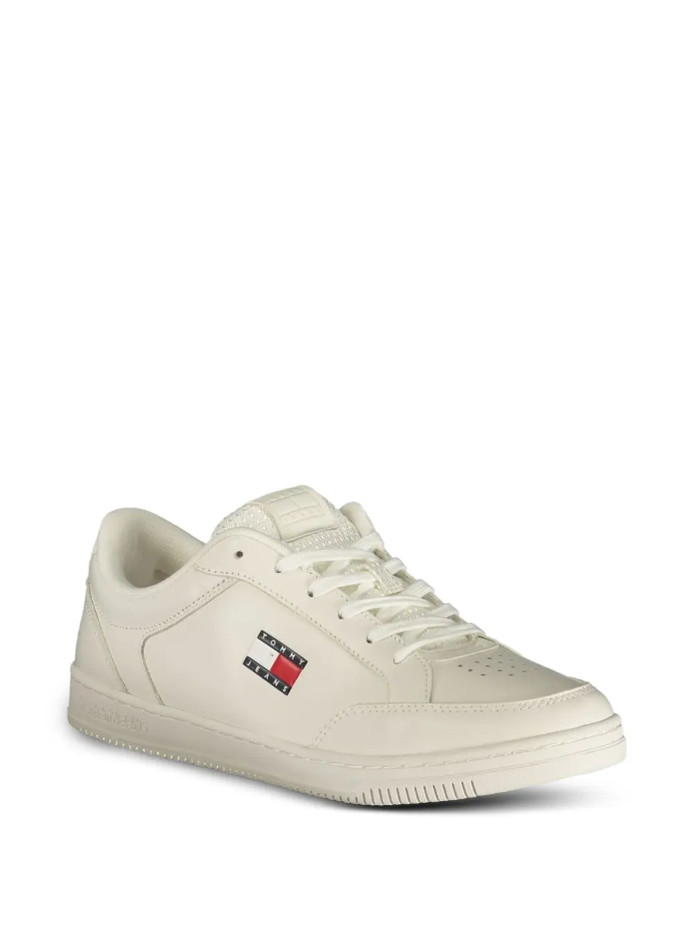 Tommy Jeans Geperforeerde sneakers met logopatch Wit