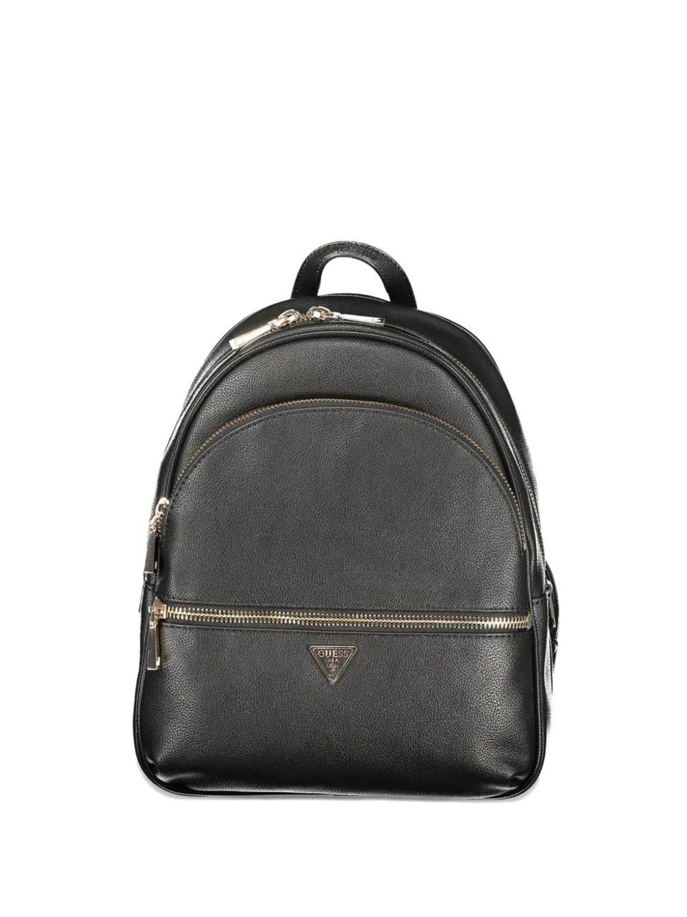 Guess Usa Pebbled Logo-plaque Backpack In Black