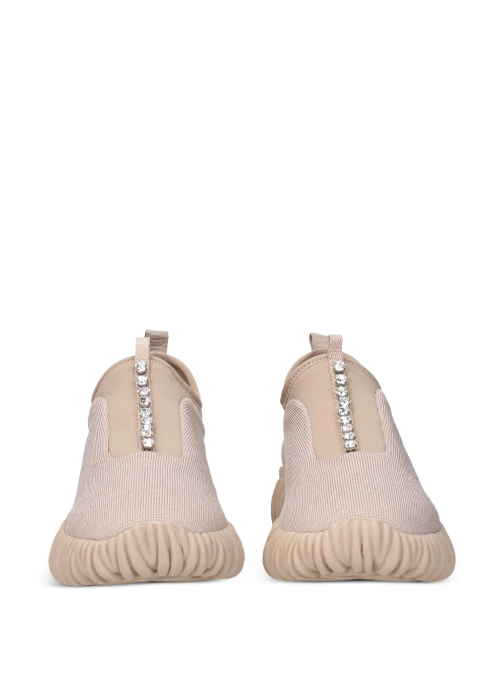 Miu rhinestone-embellished slip-on sneakers Beige