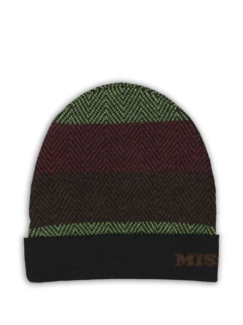 Missoni chevron-knit striped beanie hat