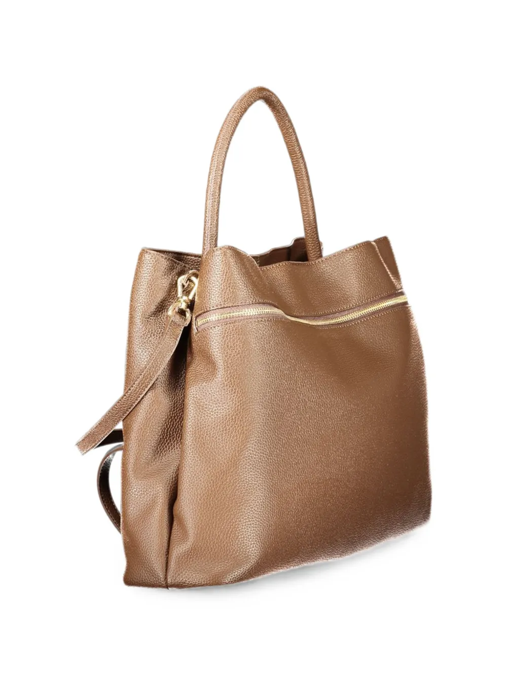 TWINSET pebbled-texture zip-pocket tote bag Bruin