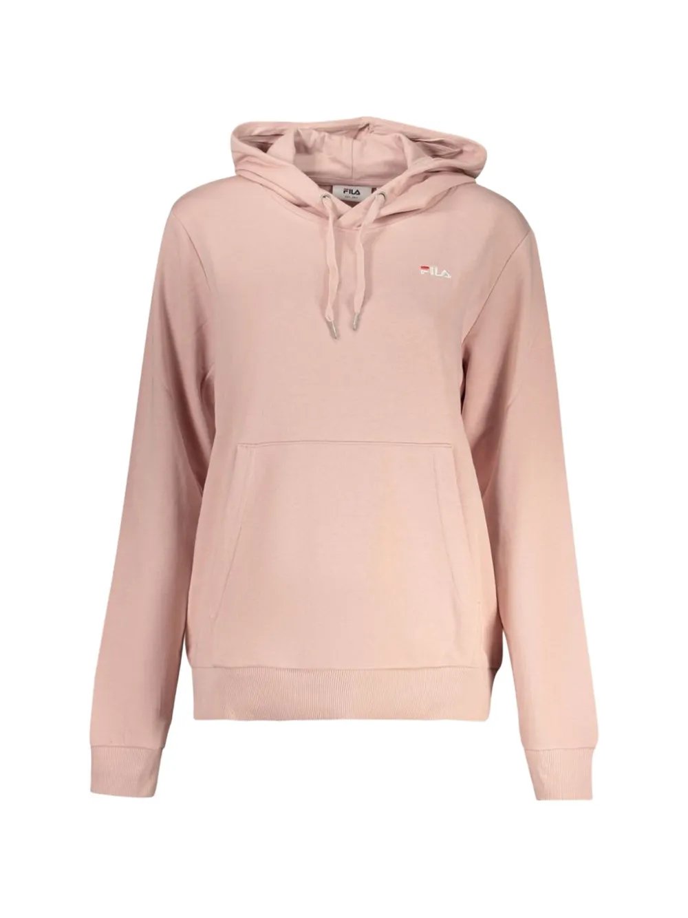 Fila logo-patch drawstring hoodie - Rosa