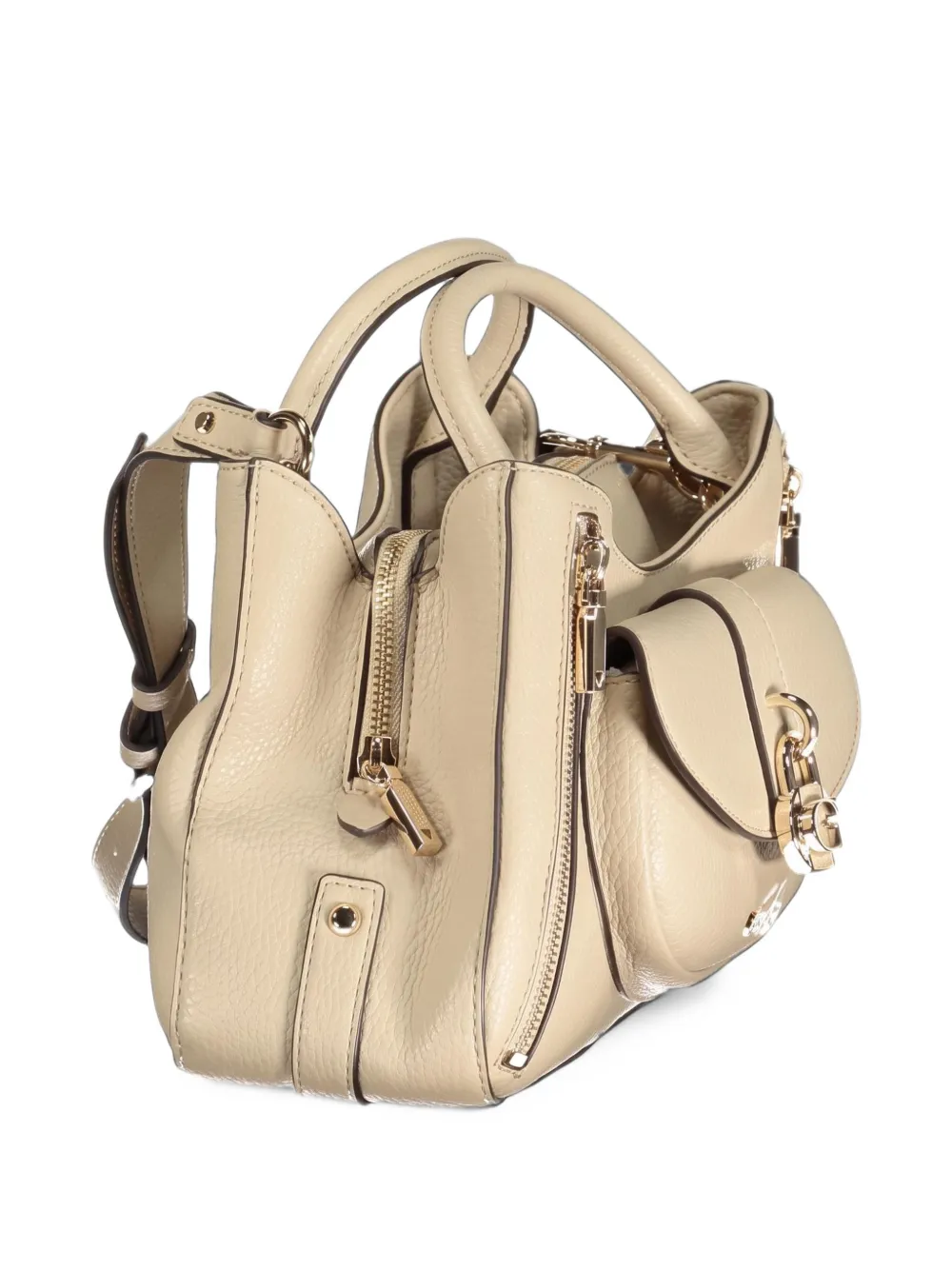 GUESS USA Shopper met logo-plakkaat en bewerkte textuur Beige