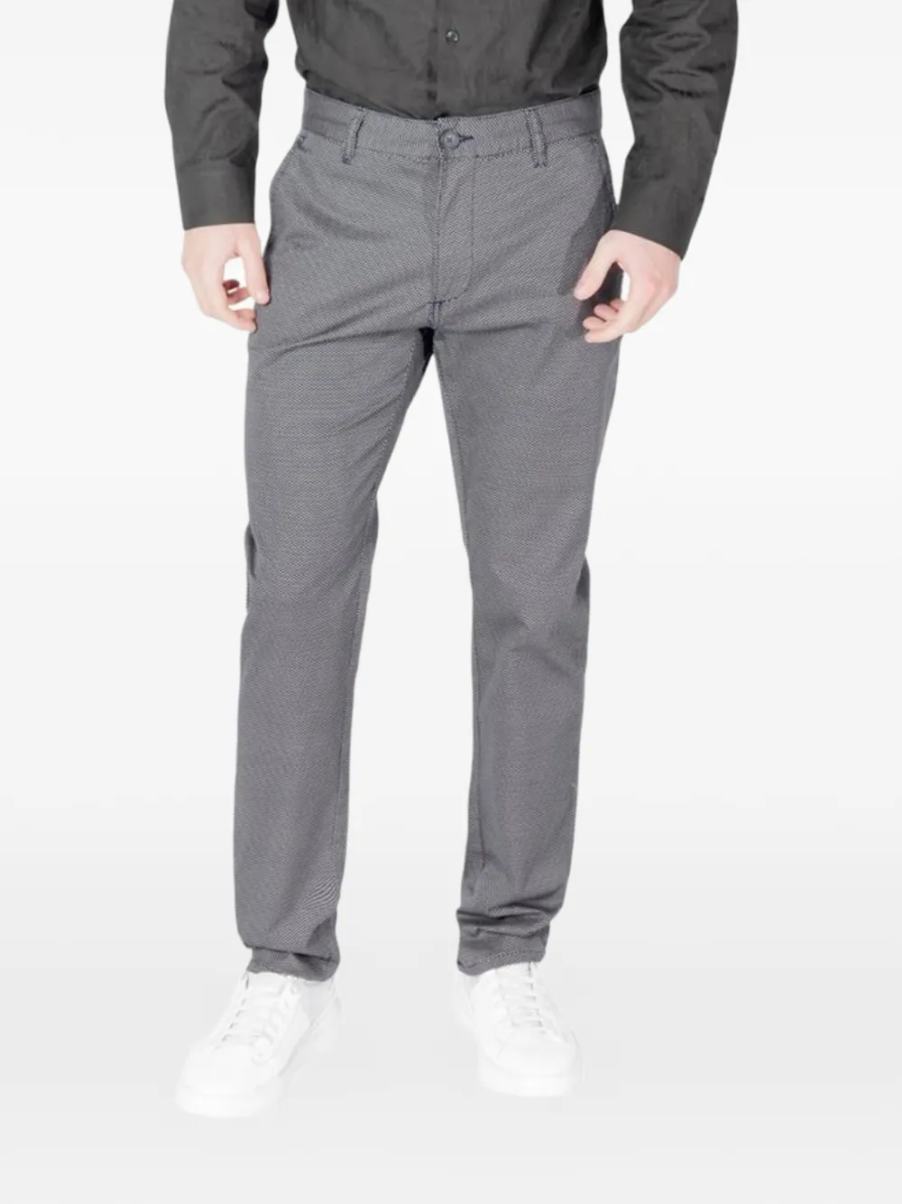 Armani Exchange patterned slim-cut trousers - Grigio