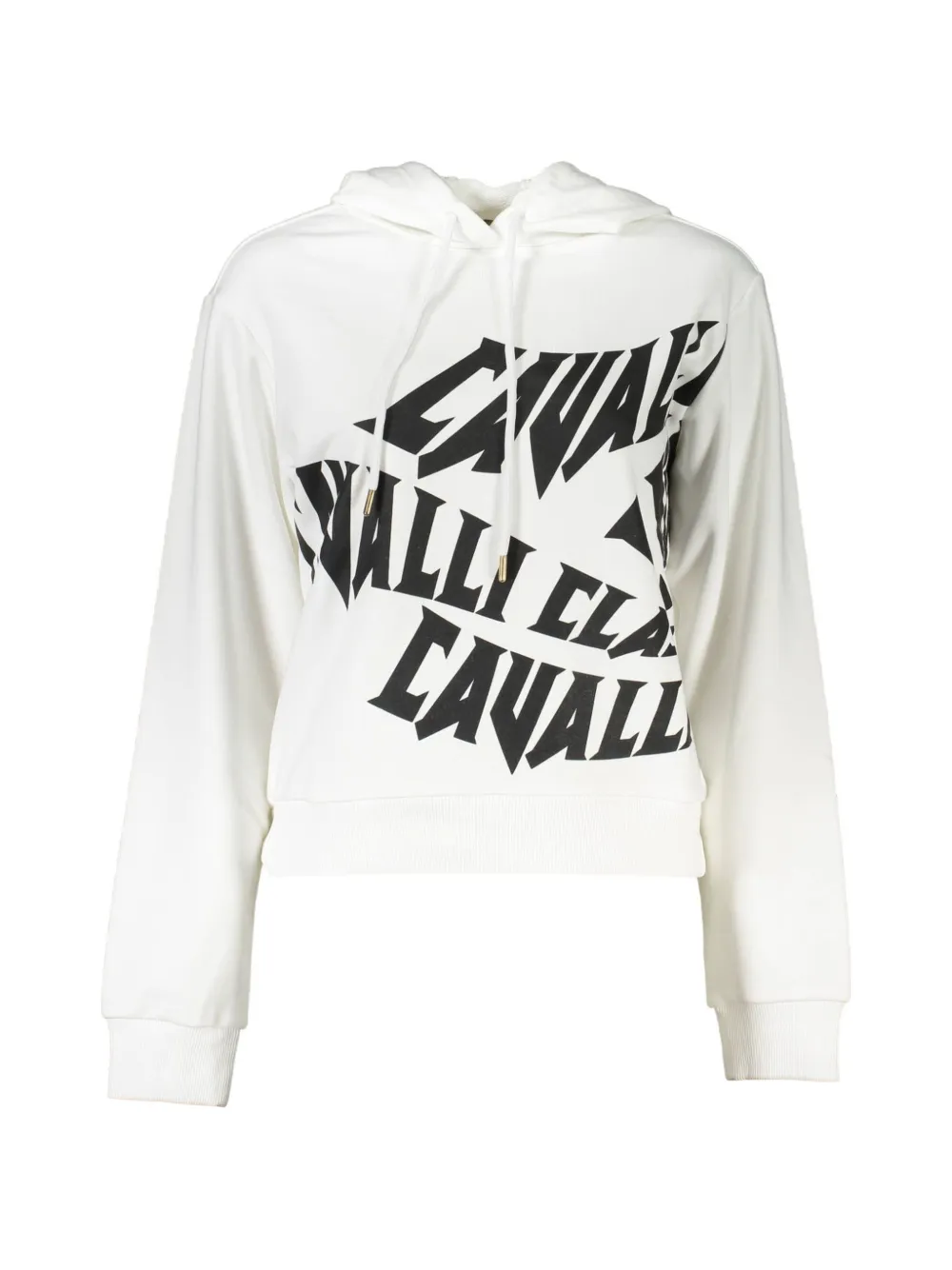 Cavalli Class logo-print hoodie - Bianco