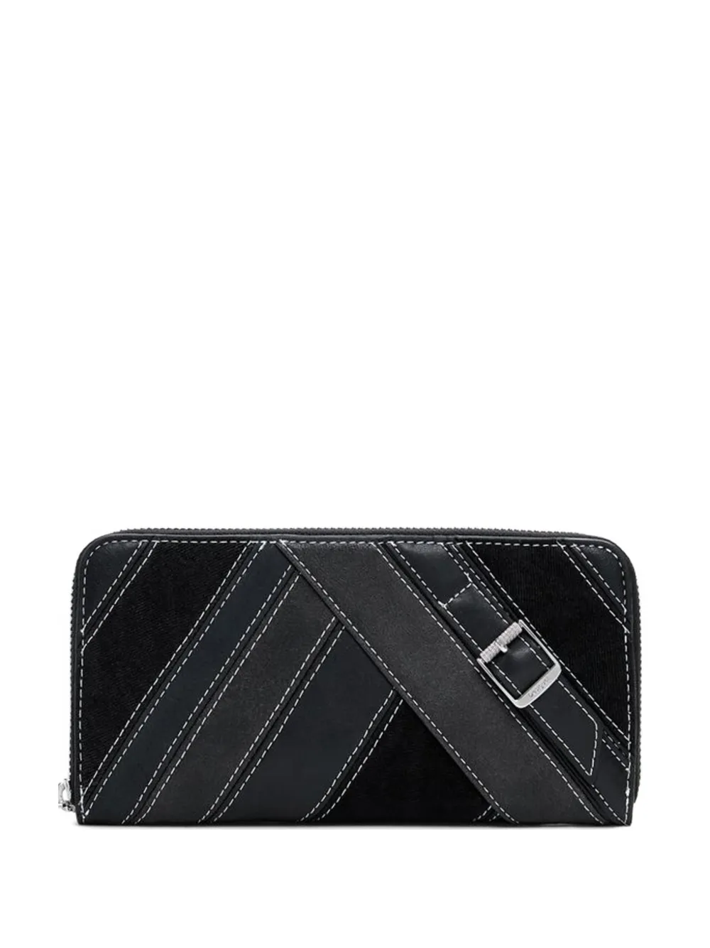 Desigual buckle-detail stitched wallet - Nero
