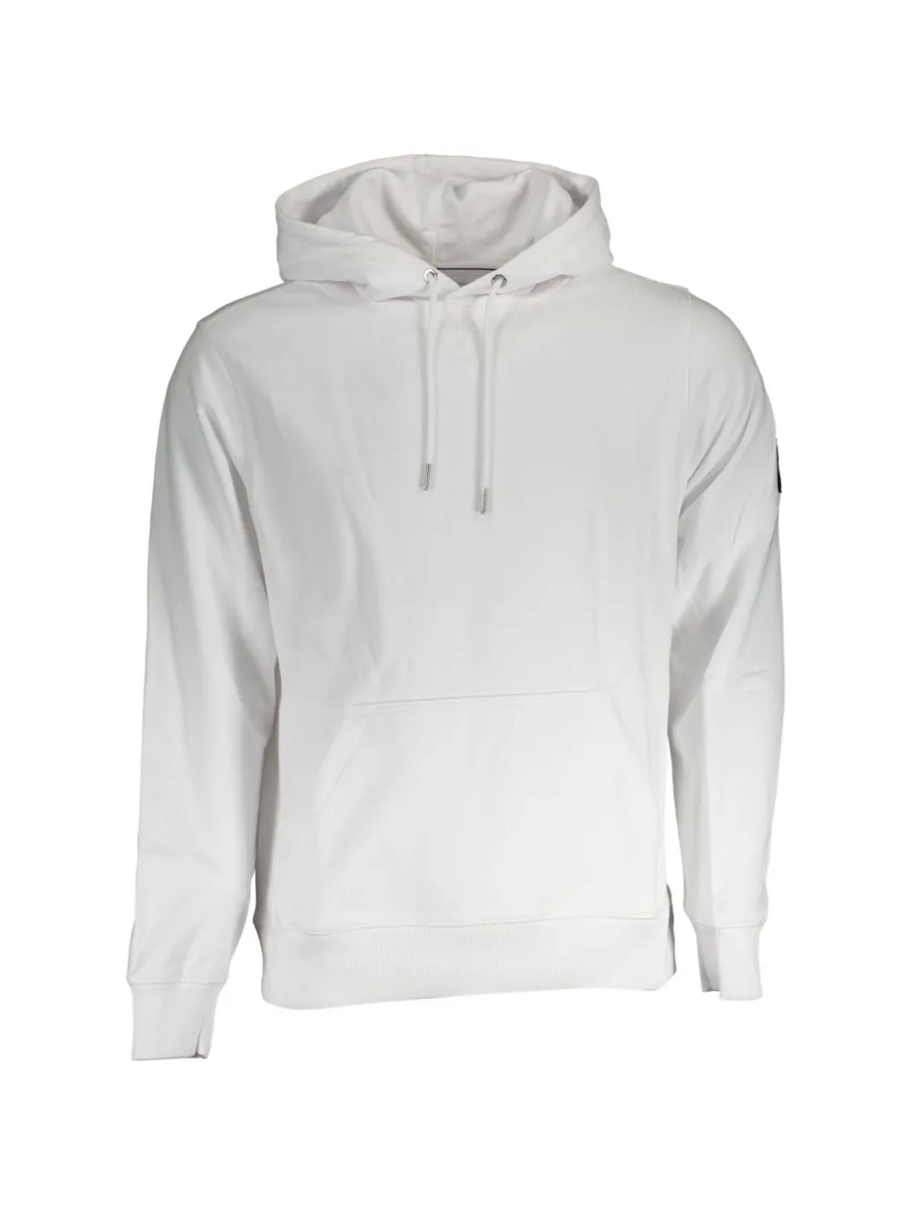 Calvin Klein logo-patch cotton hoodie - Bianco