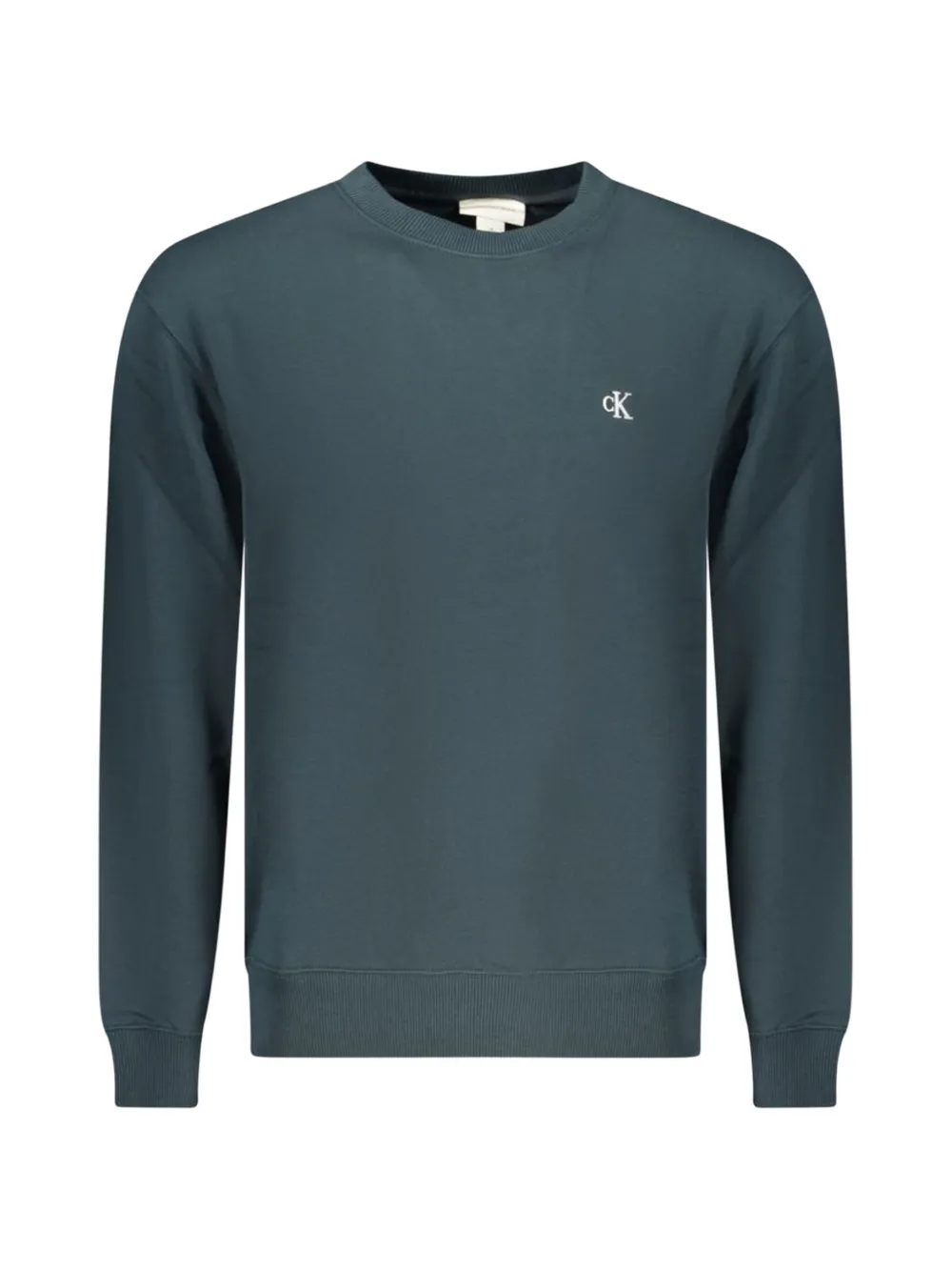 Calvin Klein logo-embroidered cotton sweater - Blau