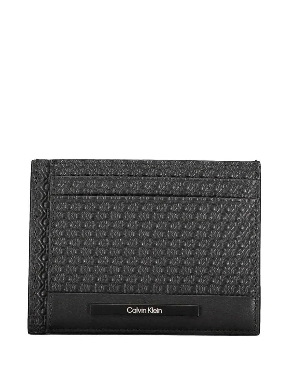 Calvin Klein monogram-embossed card holder - Nero