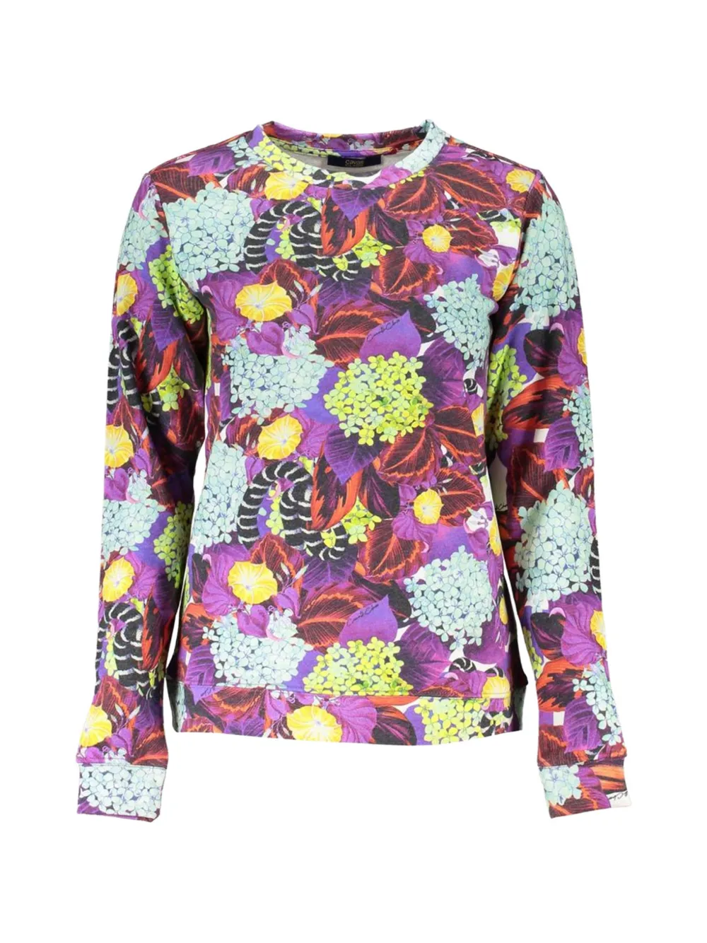Cavalli Class floral-print sweater - Violett