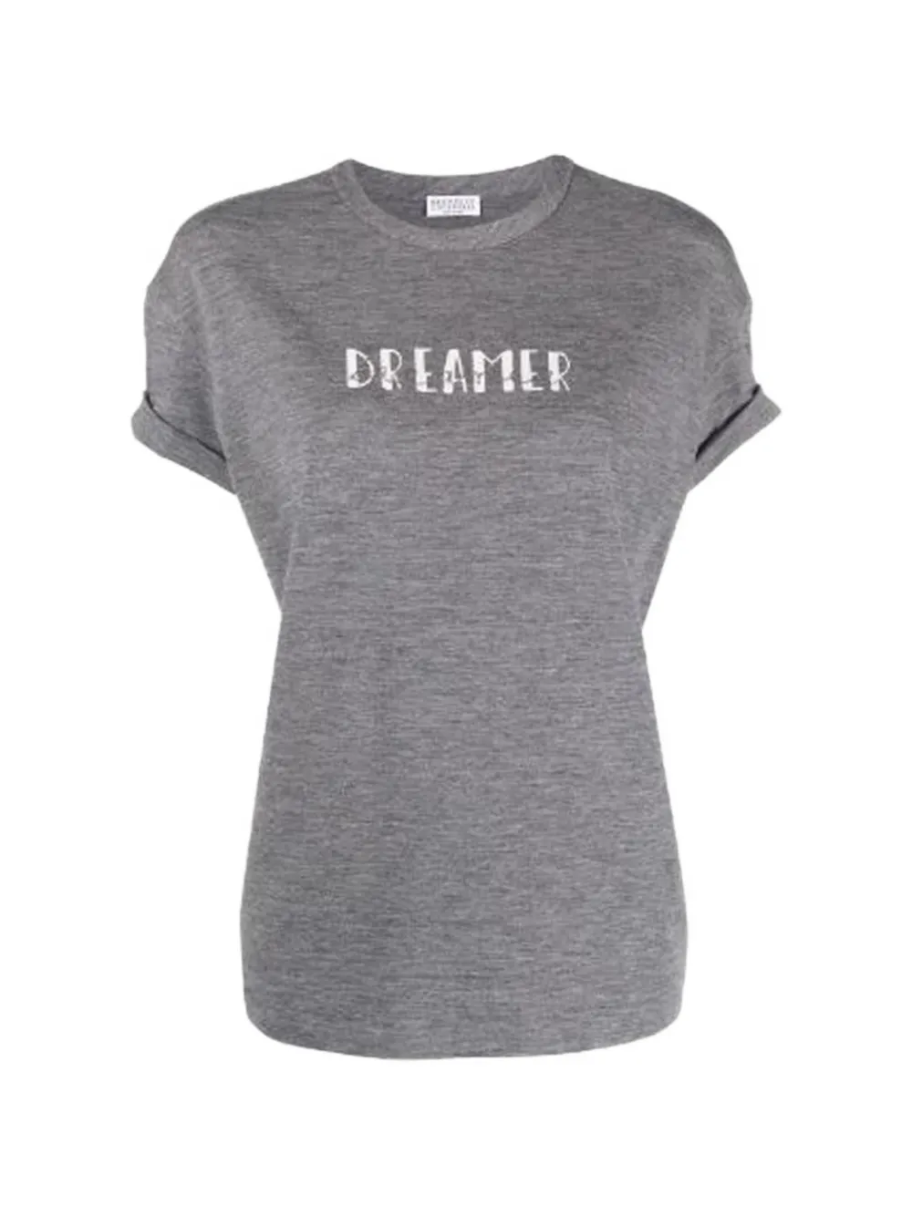 Brunello Cucinelli monili-chain rolled-cuff T-shirt - Grigio