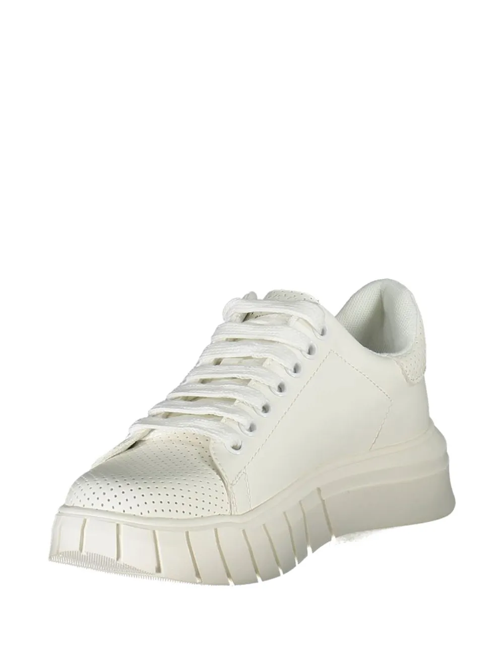 Gaelle logo-print perforated sneakers Wit