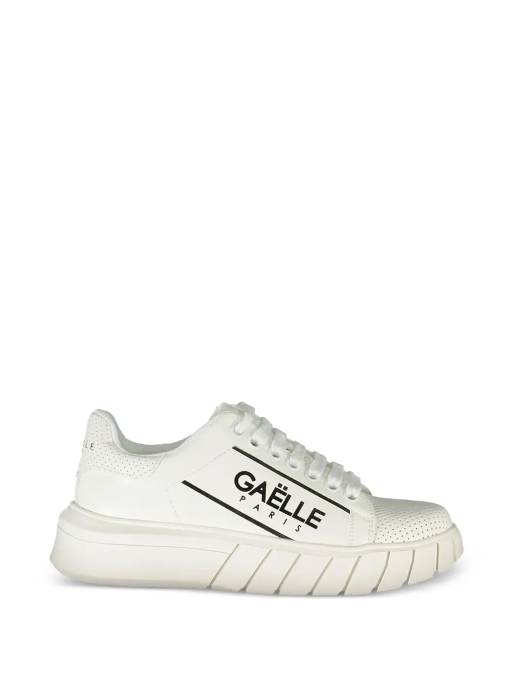 Gaelle logo-print perforated sneakers - Bianco