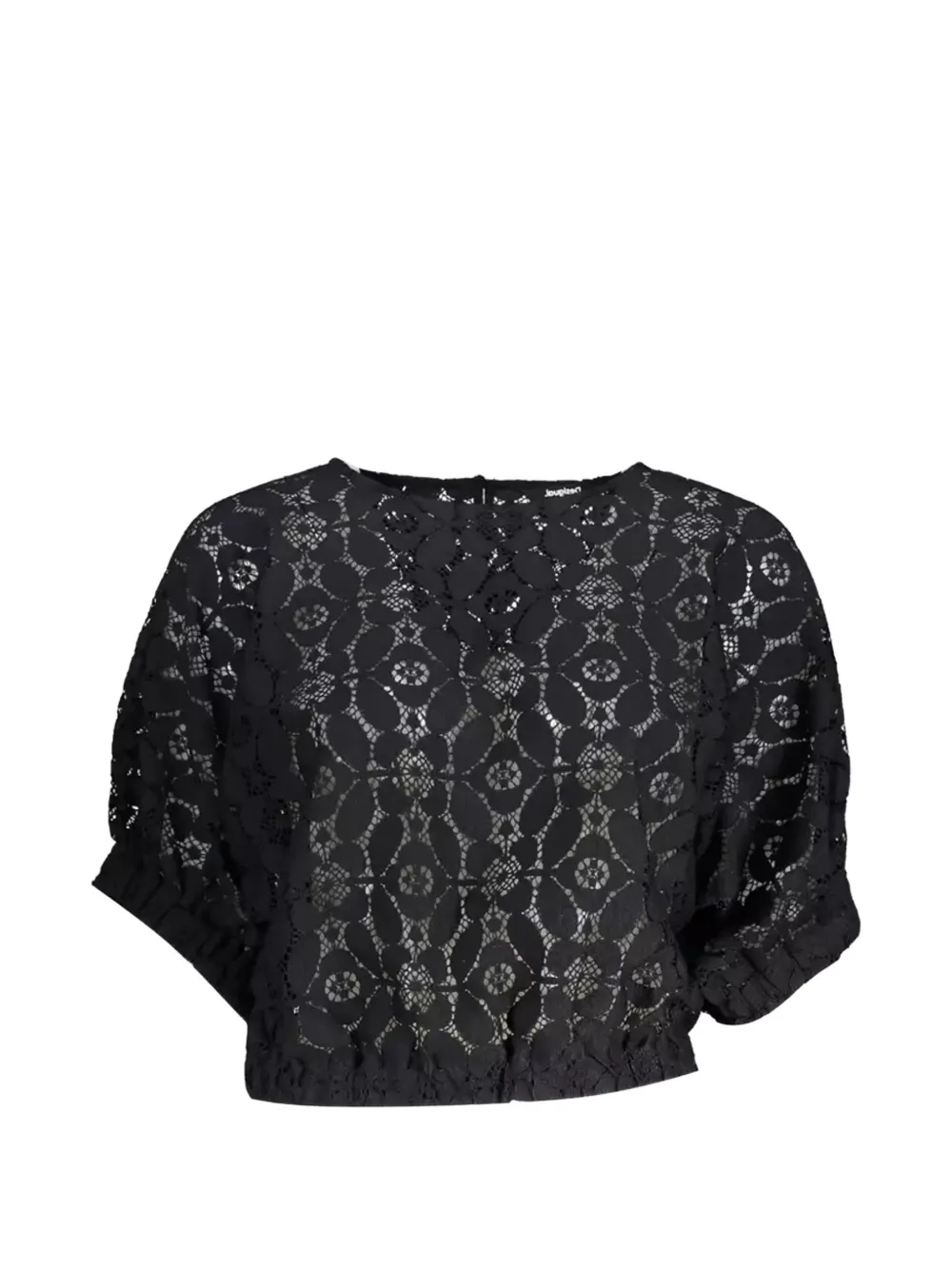 Desigual floral-lace cropped top