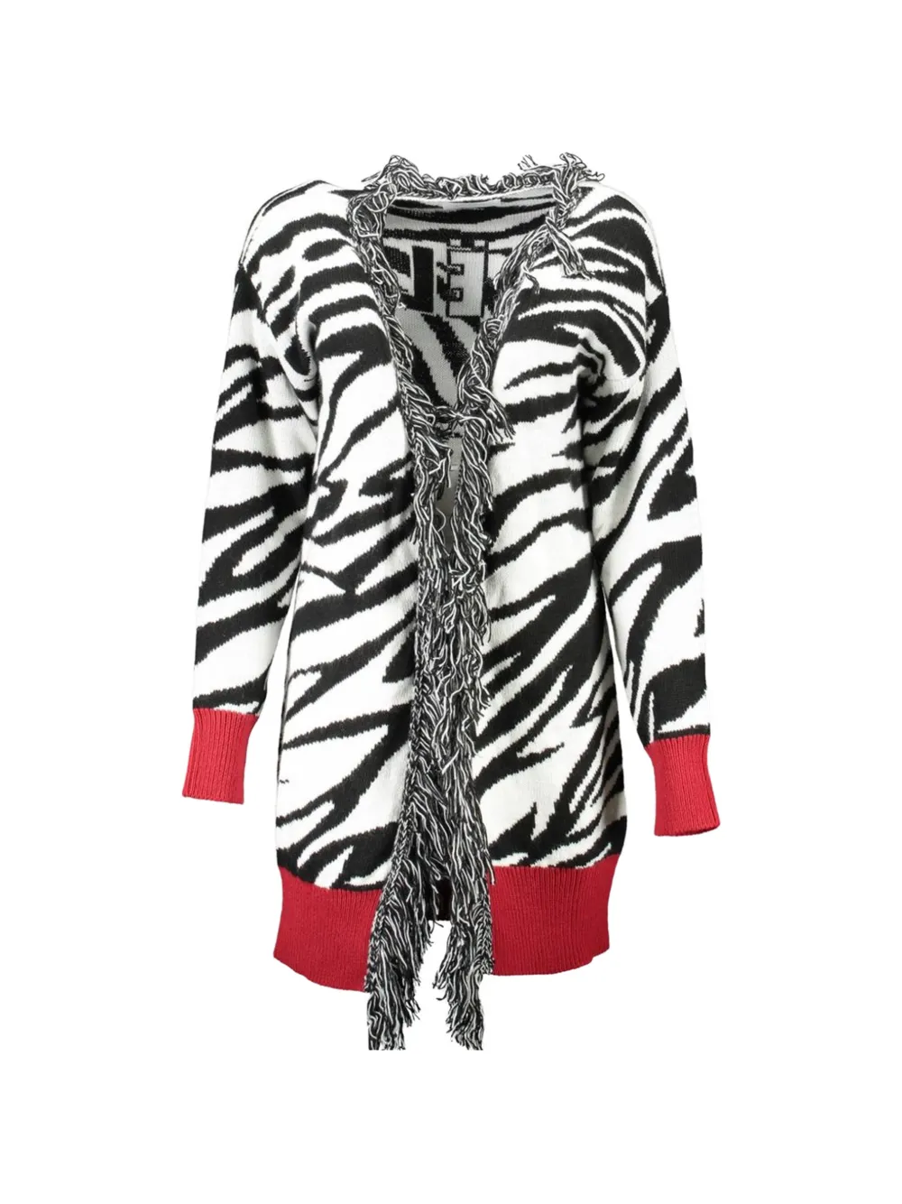 Gaelle zebra-pattern cardigan - Bianco