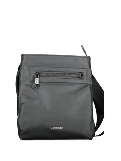 Calvin Klein logo-print zip-pocket messenger bag