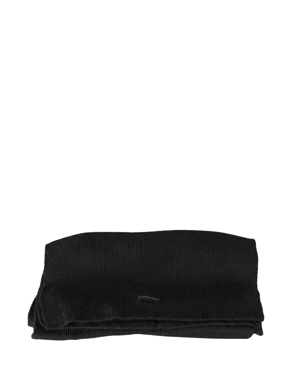Calvin Klein ribbed-knit scarf Zwart