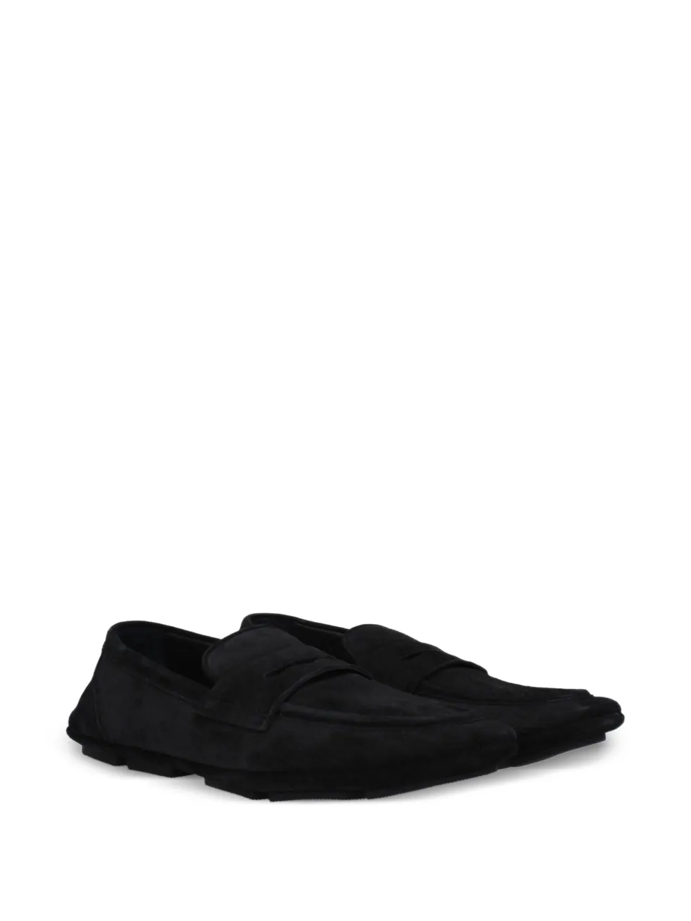 Dolce & Gabbana logo-plaque suede loafers Zwart