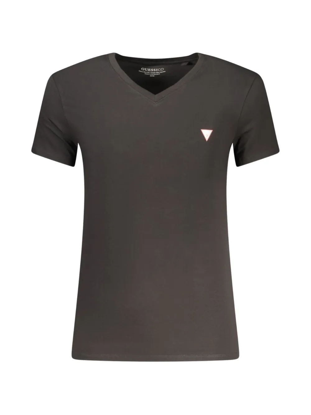 GUESS USA logo-patch V-neck T-shirt - Grigio