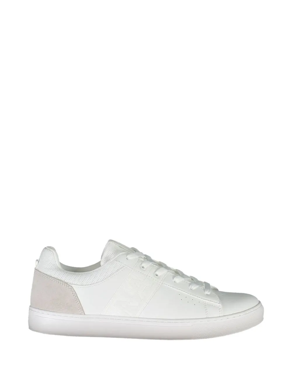 Napapijri suede-panelled leather sneakers - Bianco
