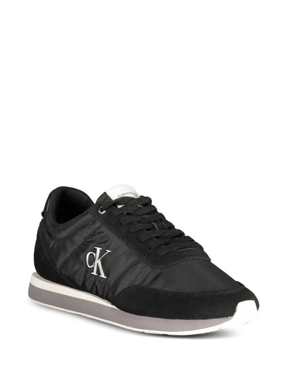 Calvin Klein logo-patch panelled sneakers Zwart