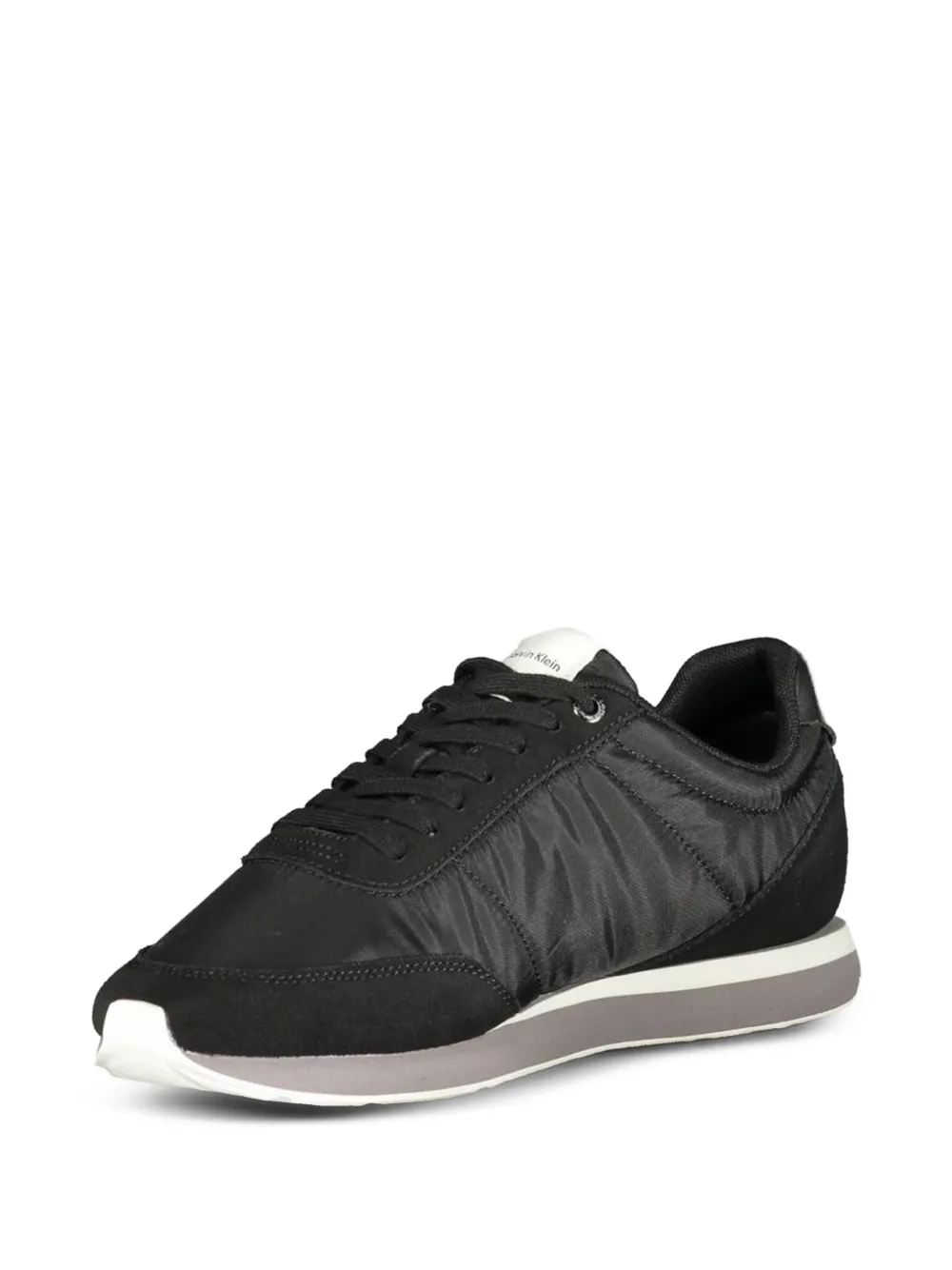 Calvin Klein logo-patch panelled sneakers Zwart