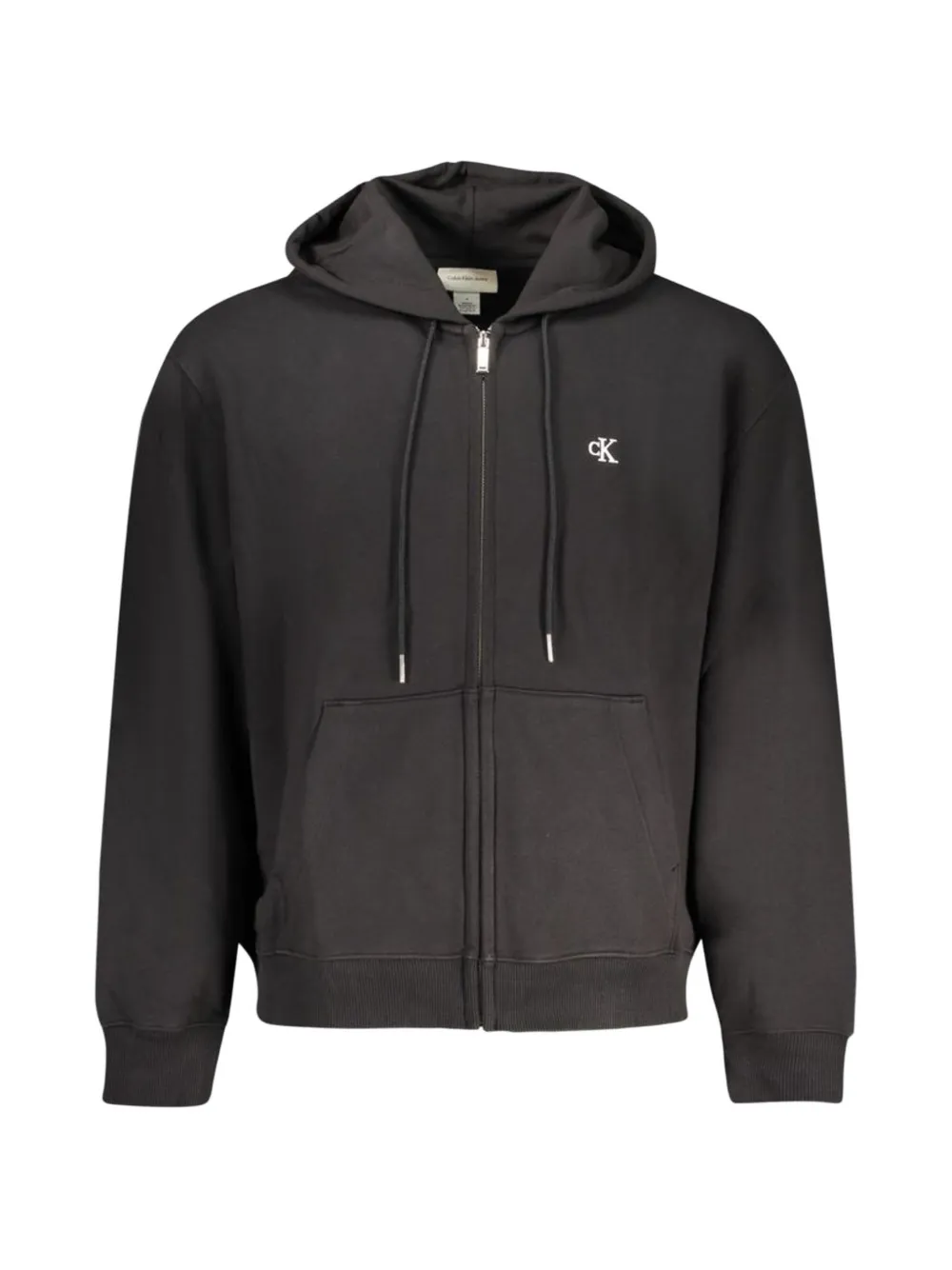 Calvin Klein logo-print zip-up hoodie - Schwarz