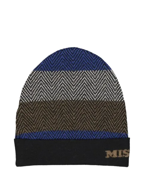 Missoni chevron-knit striped beanie hat