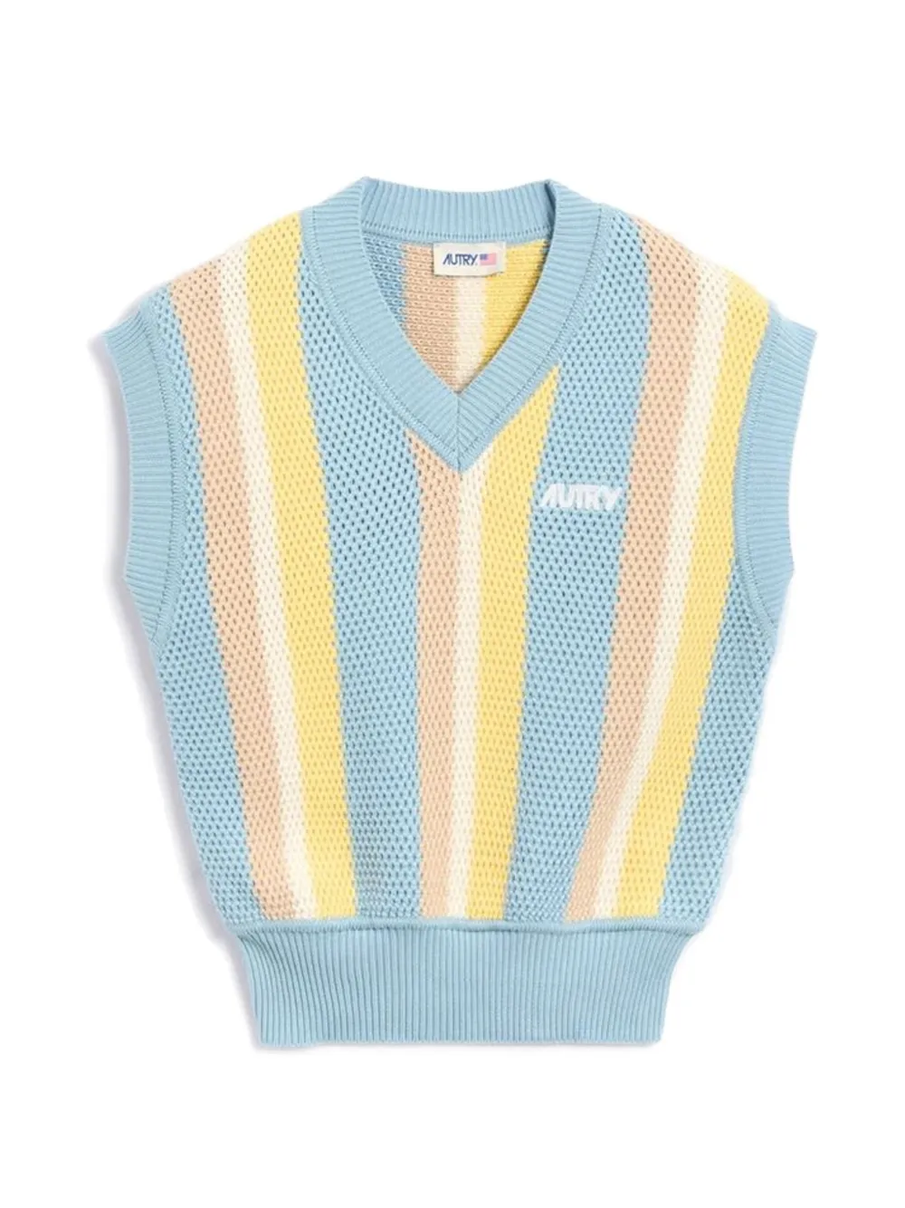 Autry striped-pattern knitted vest - Blu