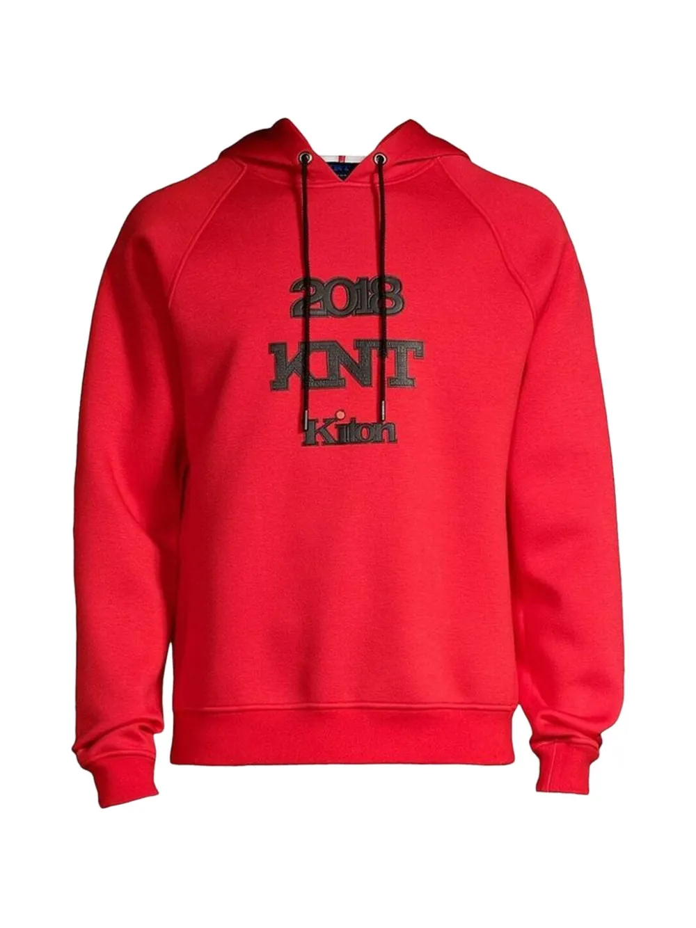 Kiton logo-print raglan-sleeve hoodie - Rosso