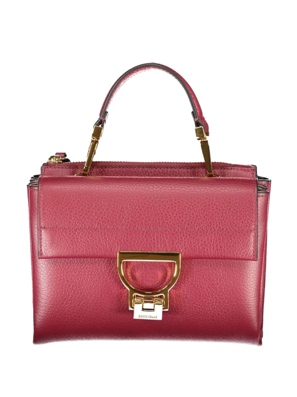 Coccinelle small Arlettis grained leather tote bag - Rosso