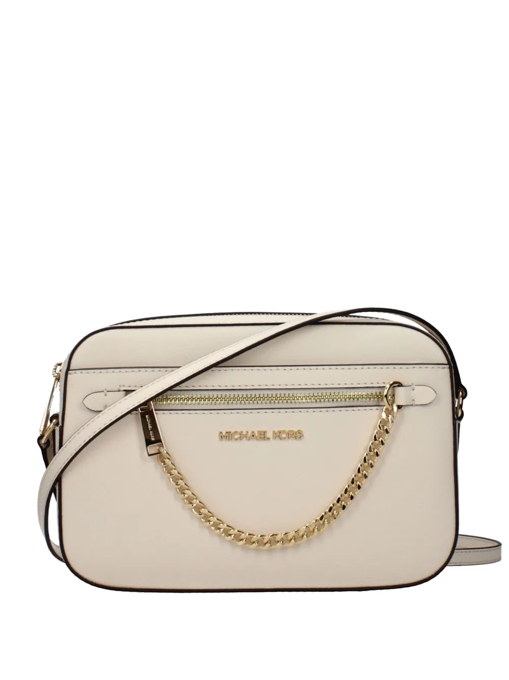 Michael Kors large Jet Set saffiano leather crossbody bag - Toni neutri