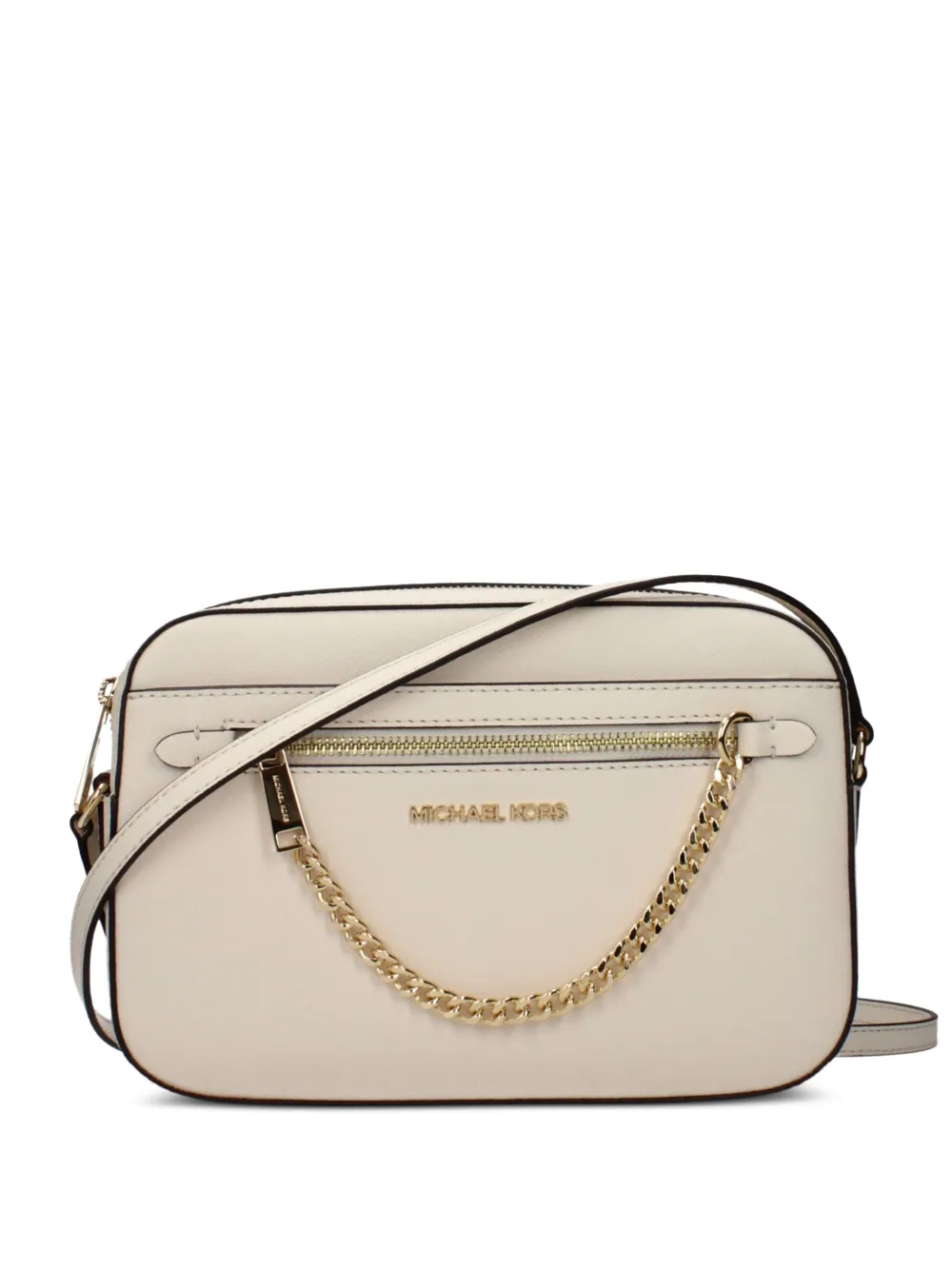Michael Kors large Jet Set saffiano leather crossbody bag - Toni neutri
