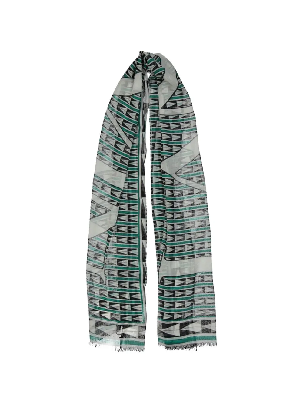 Lanvin geometric-print logo scarf - Verde