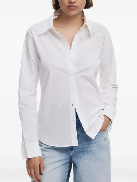 Desigual floral-embroidered cotton shirt