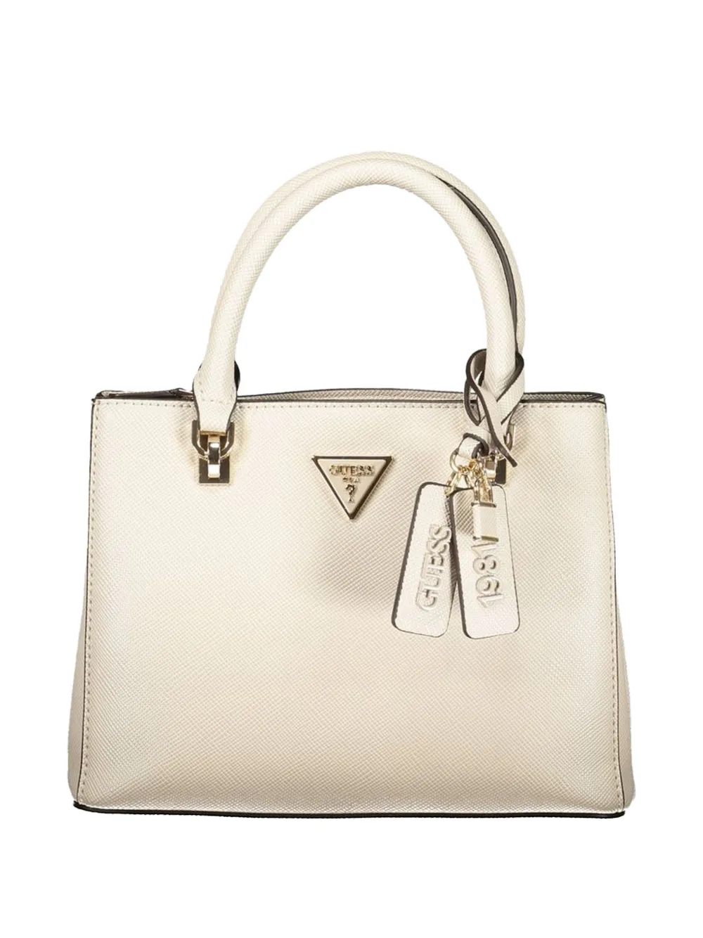 GUESS USA logo-plaque saffiano-effect tote bag - Toni neutri