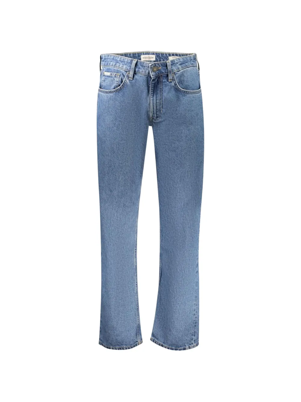 GUESS USA logo-patch straight-leg jeans - Blu