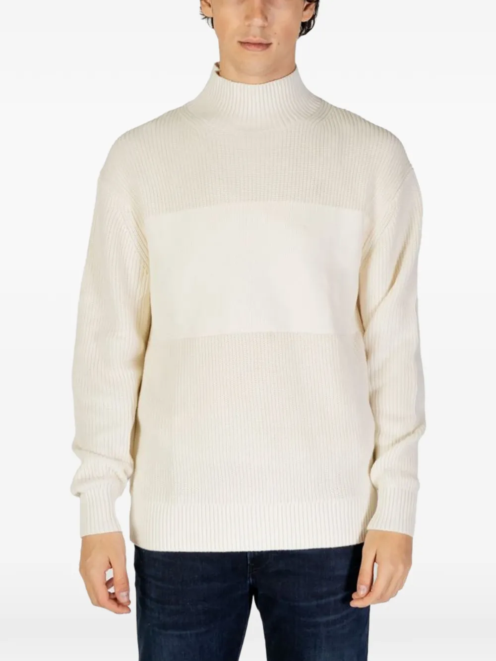 Calvin Klein Jeans ribbed colour-block sweater - Nude