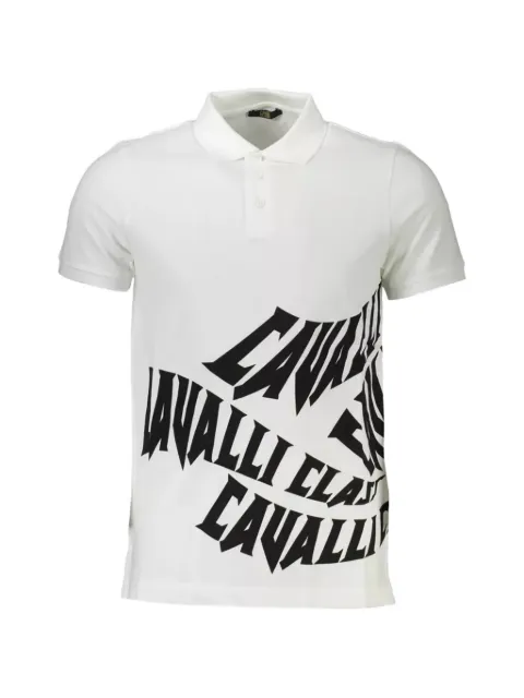 Cavalli Class graphic-print polo shirt