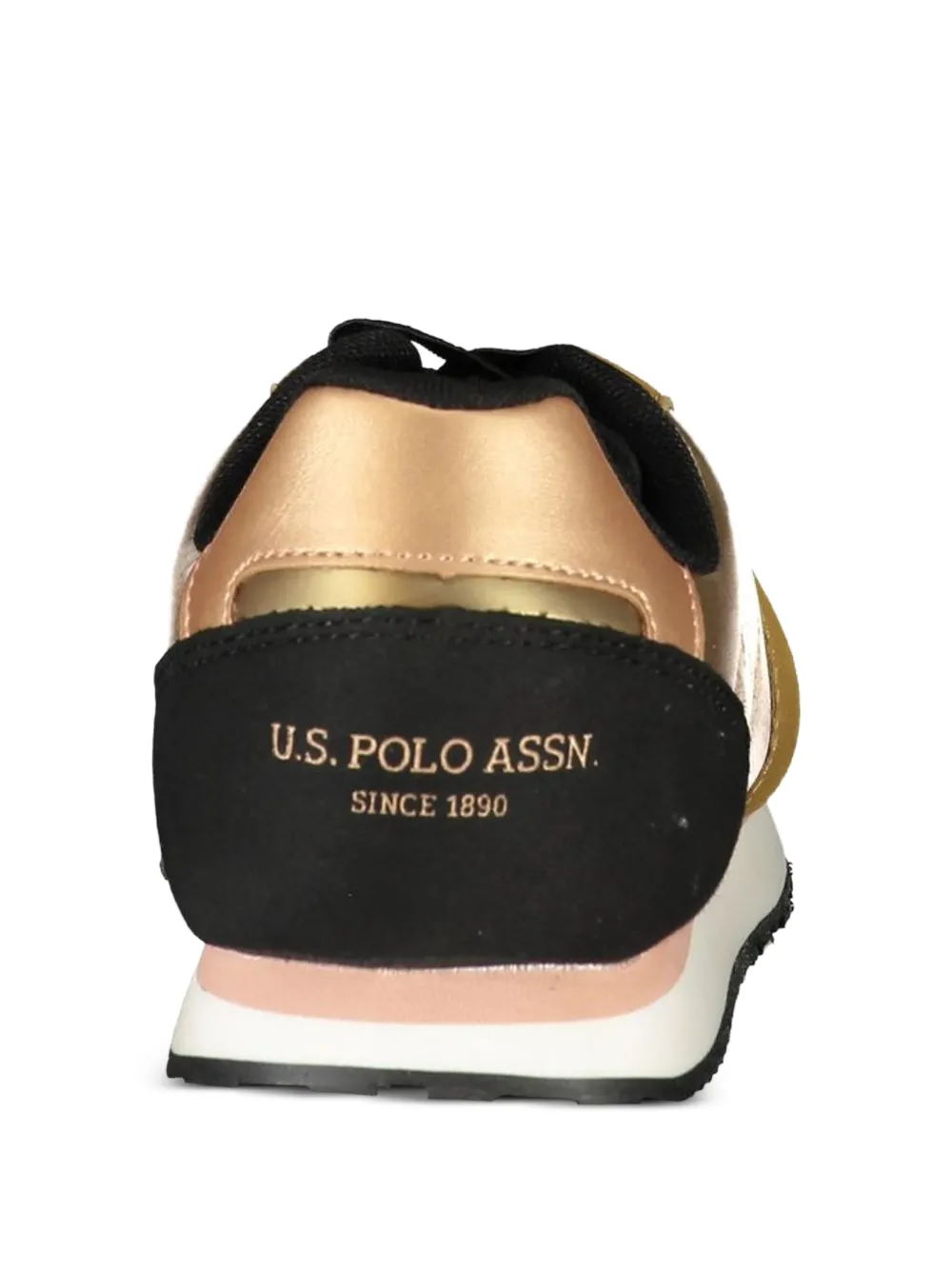 U.S. POLO ASSN. Sneakers met metallic afwerking en logo Goud