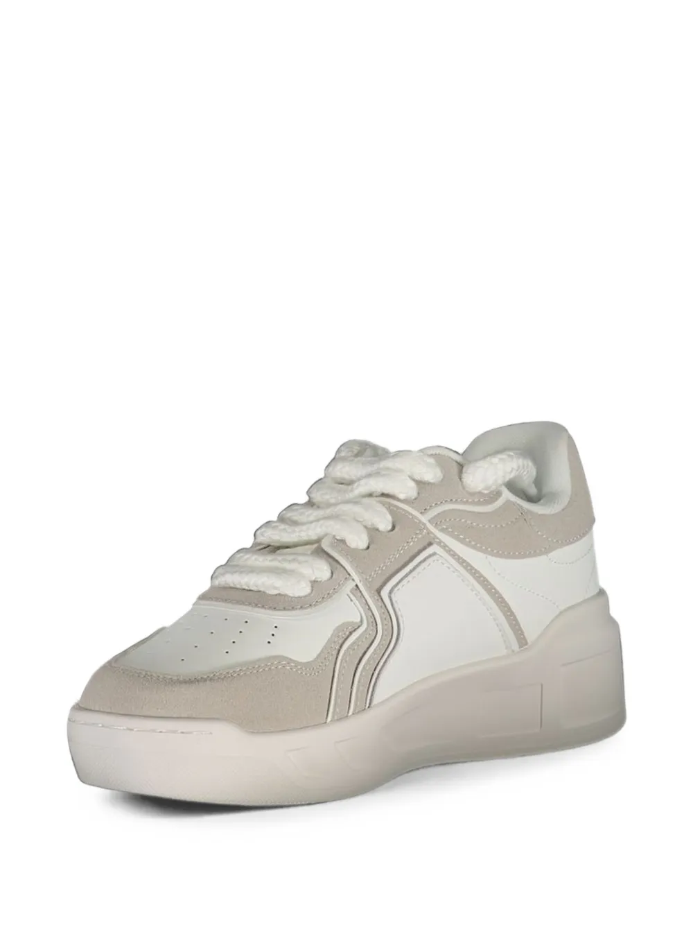 Gaëlle Paris suede-panelled platform sneakers Wit