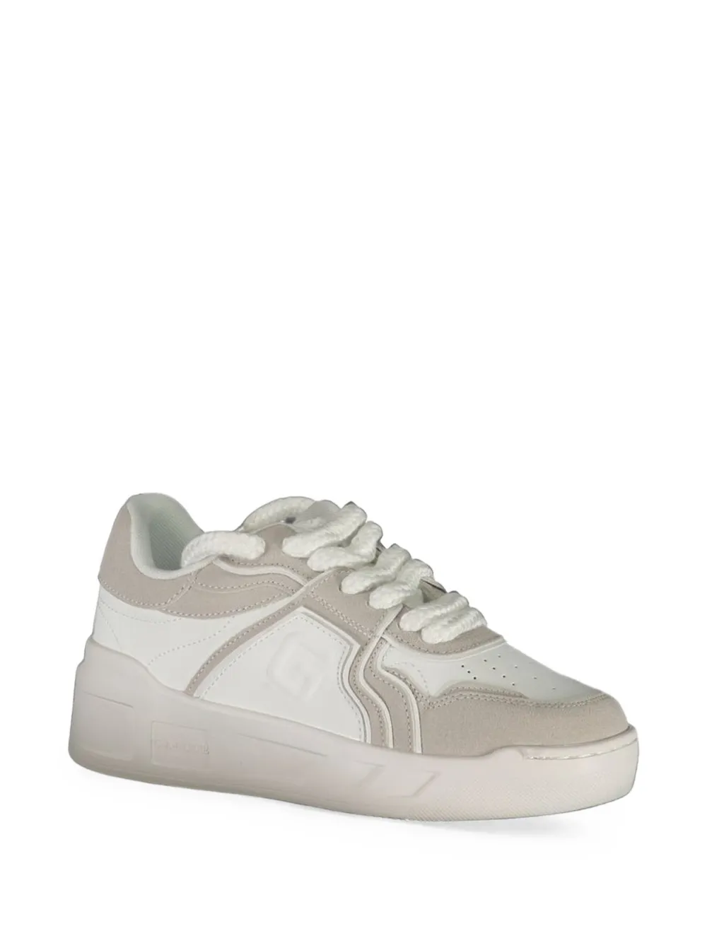 Gaëlle Paris suede-panelled platform sneakers Wit