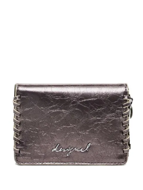 Desigual small logo-detail metallic wallet